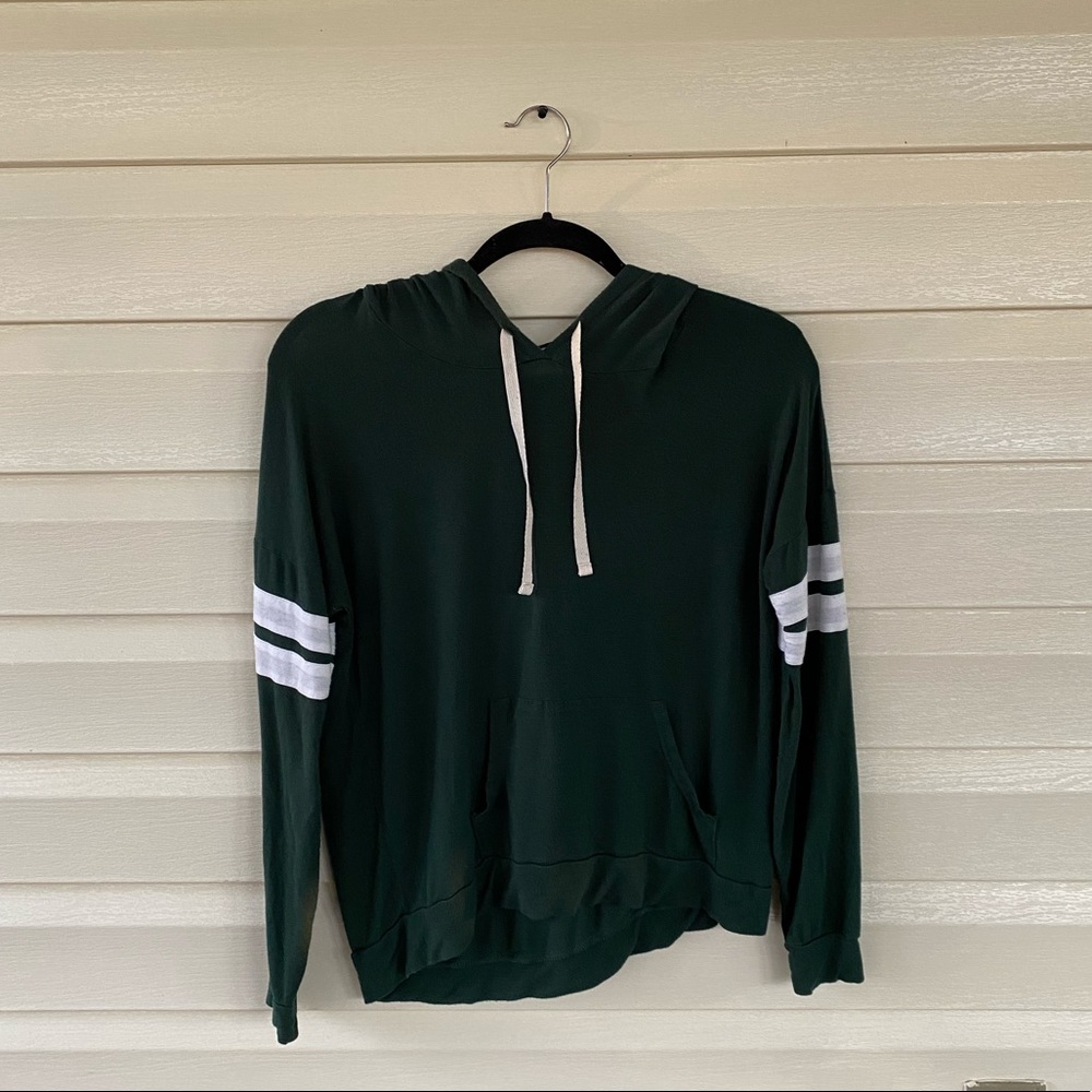 Pink Republic Green Varsity Striped Sweatshirt Size M